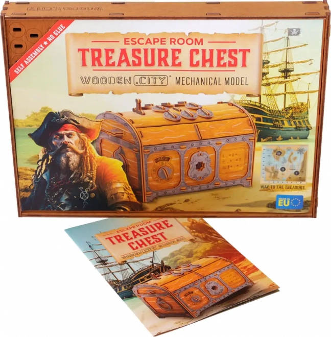 Treasure Chest Escape Room Puzzle 3D in Legno