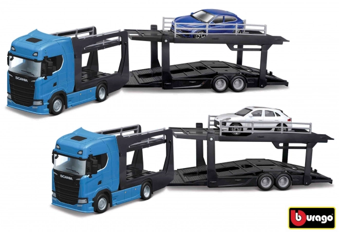 Camion Multicar Carrier Nero con Lamborghini Urus in Scala 1:43