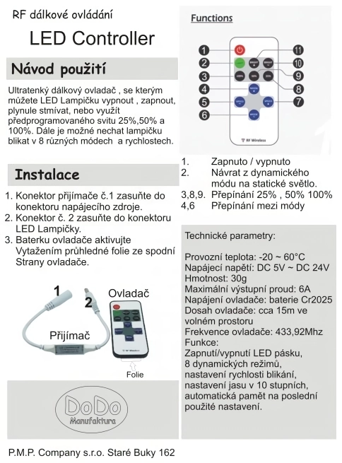 Lampada LED per bambini Krtek in culla con telecomando