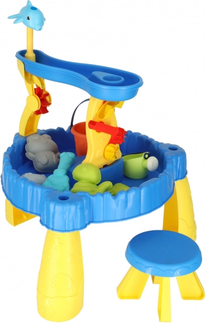 Tavolo da gioco per bambini con sabbiera e fontana 2 in 1