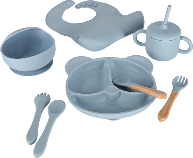 Piatto e ciotola con ventosa per ridurre il disordine