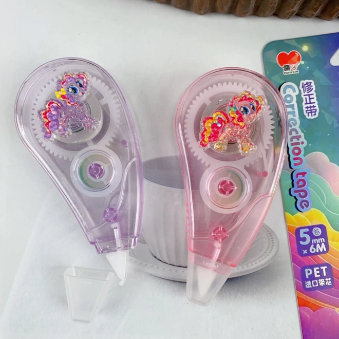 Correttore a nastro Topo con motivo Unicorno, rosa/viola