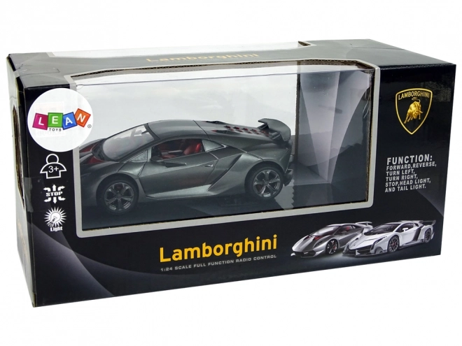 Auto sportiva R/C Lamborghini argento con luci