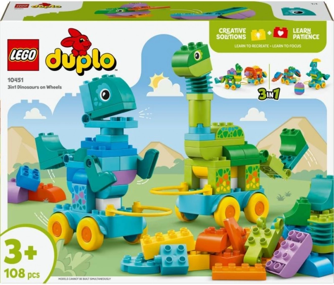 Costruzioni LEGO DUPLO 3 in 1: Dinosauri su Ruote
