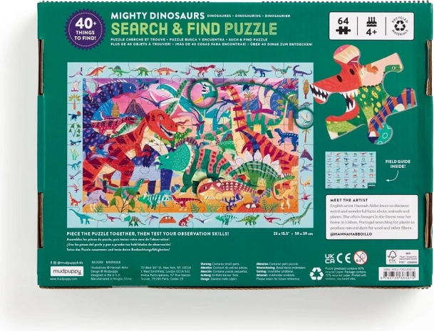 Puzzle Maestosi Dinosauri 64 pezzi