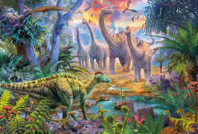 Puzzle con Dinosauri SCHMIDT 4-in-1 in Valigetta di Latta