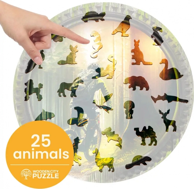 Puzzle in legno Ciclista nel bosco 250 pezzi