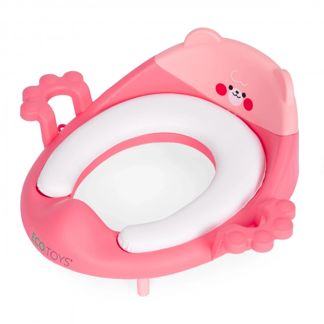 Sedile per WC per bambini con maniglie, cuscino morbido, rosa, Ecotoys