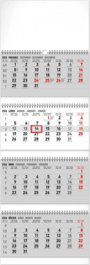 Calendario da parete standard pieghevole 4 mesi 2026