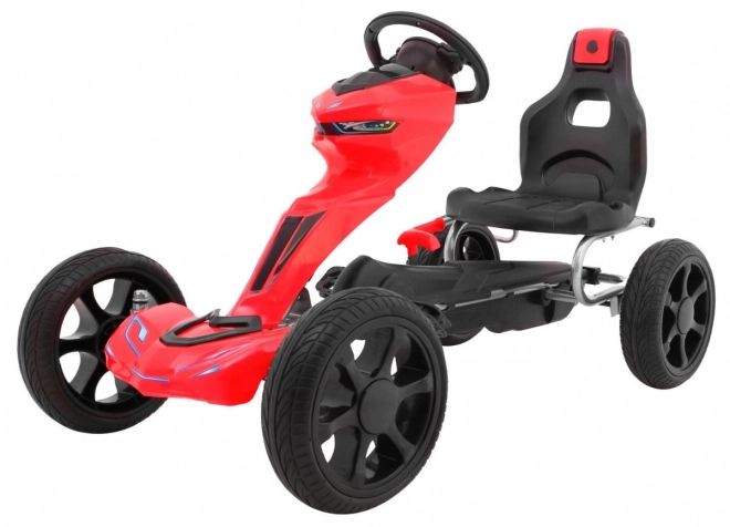 Grand Ride go-kart a pedali per bambini 3+ Rosso + Ruote EVA + Sedile regolabile + Freno a mano
