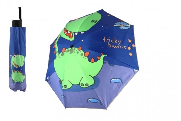 Ombrello pieghevole Dinosauro blu 25 cm