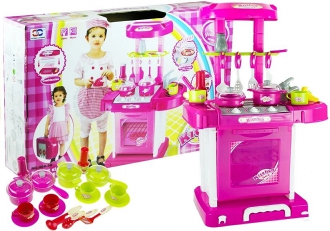 Grande Cucina 2 in 1 con Luci e Suoni in Valigia