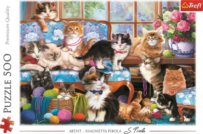 Puzzle famiglia di gatti 500 pezzi