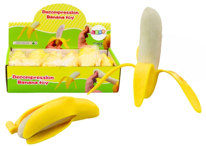 Gommoso antistress banana giallo con buccia