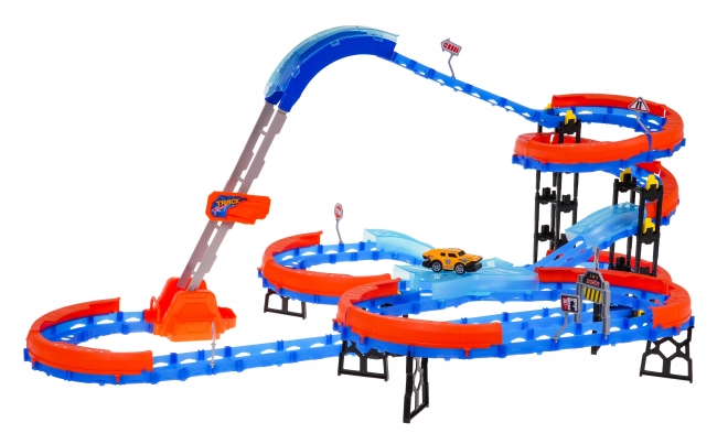 Pista da gara con scala per bambini 3+ 90 pezzi con auto a LED