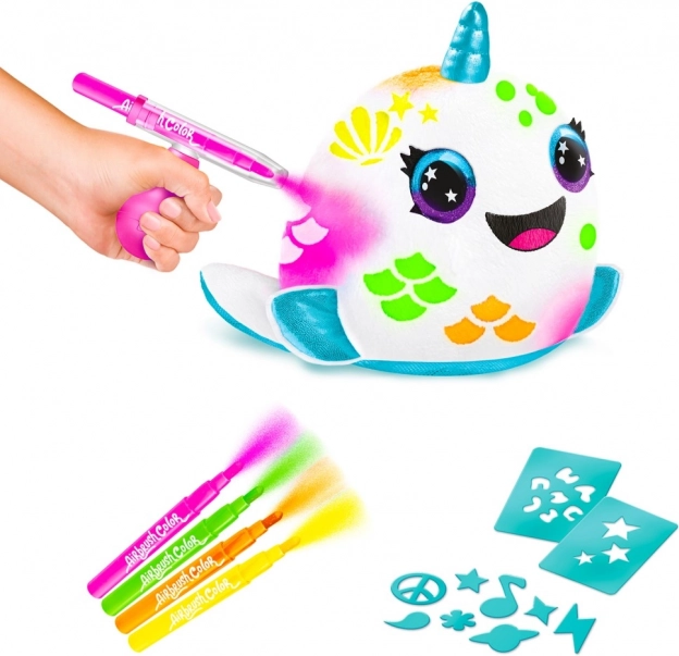 Set creativo Airbrush Neon con peluche squish