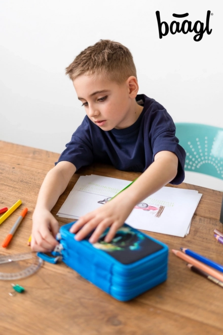 Astuccio scolastico tre piani Auto da corsa