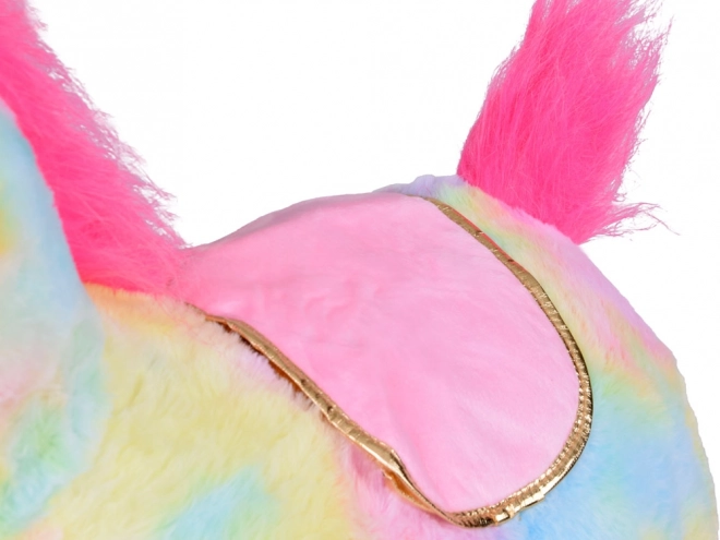 Unicorno Saltatore Arcobaleno in Peluche con Pompa