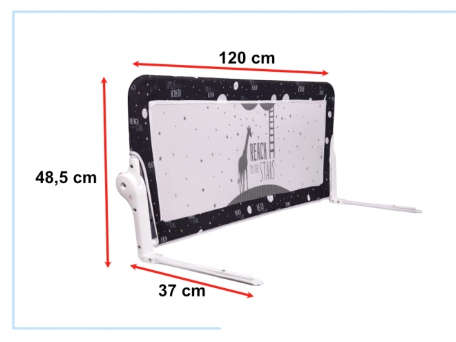 Barriera di Sicurezza Pieghevole per Letto 120 cm Nera