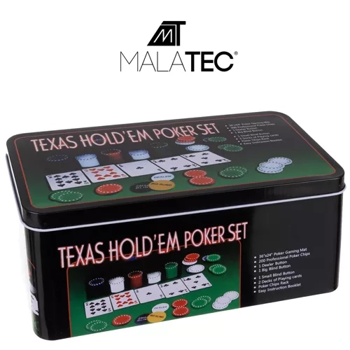 Set Poker Texas Hold'em 200 Gettoni Malatec