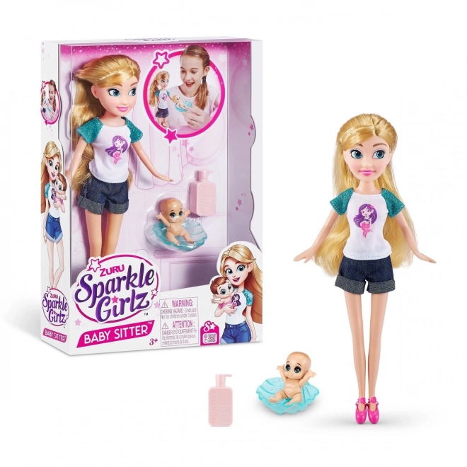 Set bambole Baby Sitter Sparkle Girlz