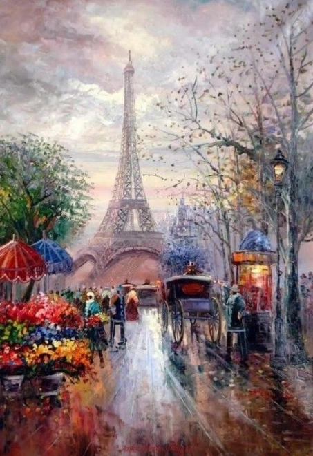 Mosaico di diamanti - Torre Eiffel nella nebbia