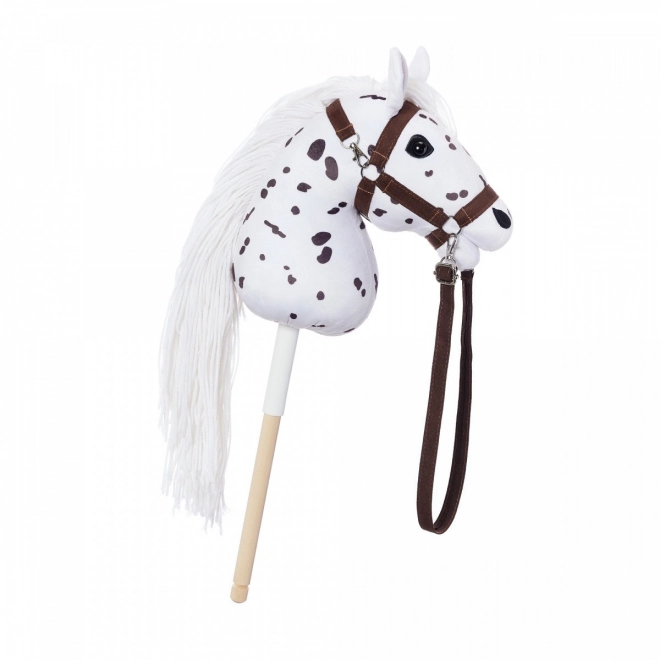 Cavalluccio su bastone Hobby Horse dalla collezione HOPPIHORSE Sport Edition nel colore del leopardo bianco