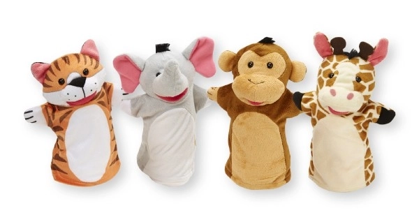 Burattini Safari Zoo 25cm 4 Pezzi
