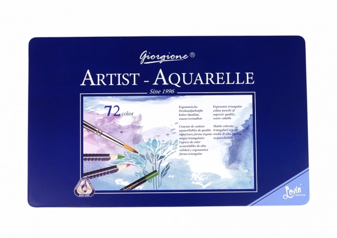 Set da 72 matite acquerellabili con contenitore in metallo