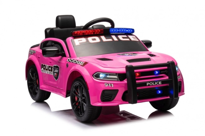 Auto a Batteria Dodge Charger della Polizia Rosa