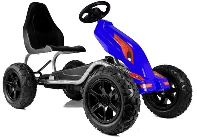 Gokart a pedali con ruote gonfiabili blu