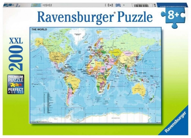 Puzzle Mappa del mondo XXL da 200 pezzi