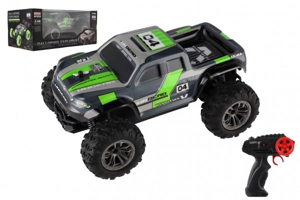 Pick-up RC fuoristrada grigio-verde a batteria