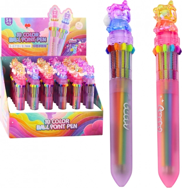 Penna multicolore automatica Unicorn per bambini 10 in 1