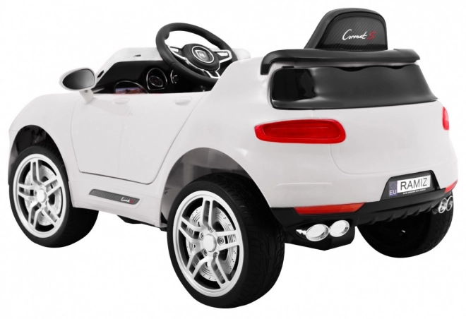 Auto a batteria Turbo-S per bambini Bianco + Telecomando + Avvio lento + Ruote in EVA + Radio MP3