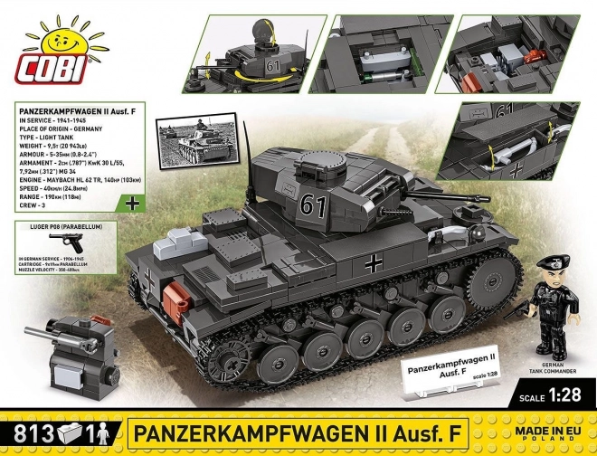 Set di costruzione Panzer II con 813 pezzi