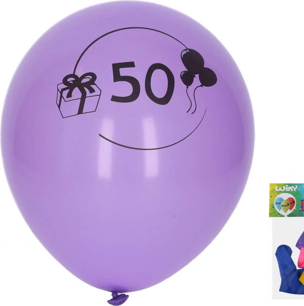 Palloncini da 30 cm con il numero 50, mix di colori – set da 5 pz