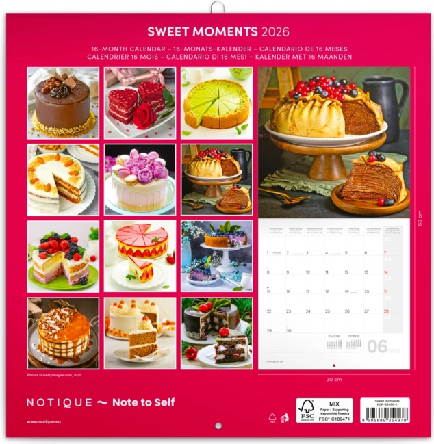 Calendario degli appunti dolci momenti 2026 di Notique