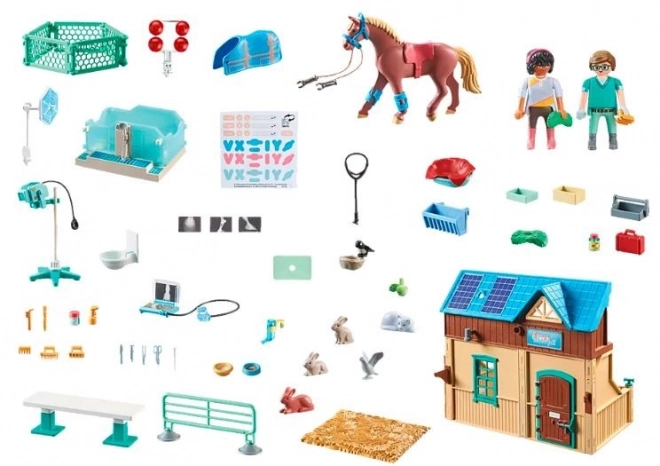 Set con figurine Horses Hipoterapia e clinica veterinaria