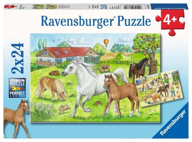 Puzzle Nella Scuderia RAVENSBURGER 2x24 Pezzi