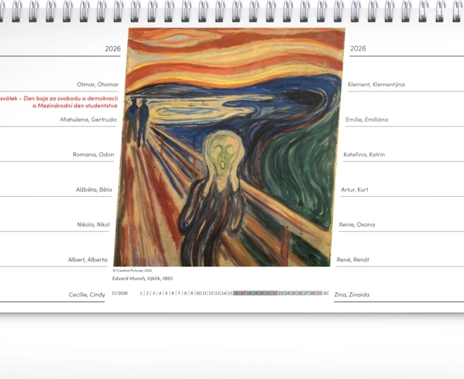 Calendario da tavolo Arte 2026 – 14 giorni