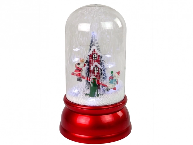 Decorazione Natalizia a Cupola con Neve Finta e Babbo Natale