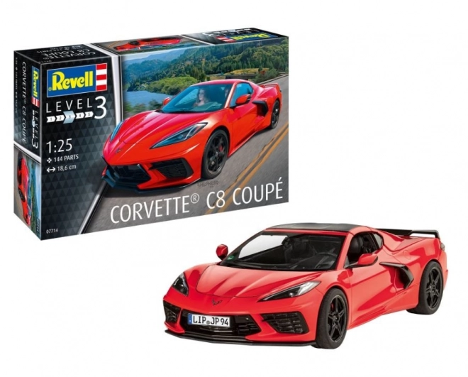 Modellino Auto Corvette C8 Coupé in Plastica Scala 1:25