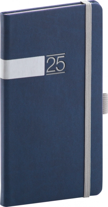 Agenda Tascabile Twill 2025 blu-argento