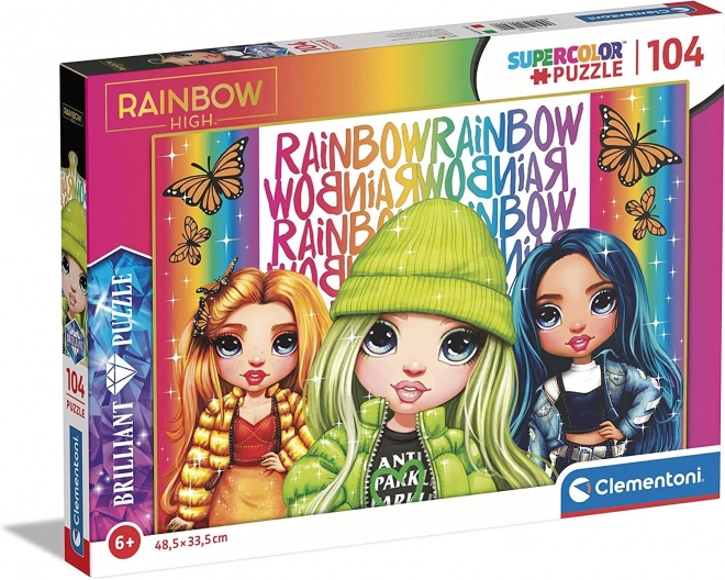 Puzzle brillante Rainbow High: Poppy, Jade e Skyler 104 pezzi