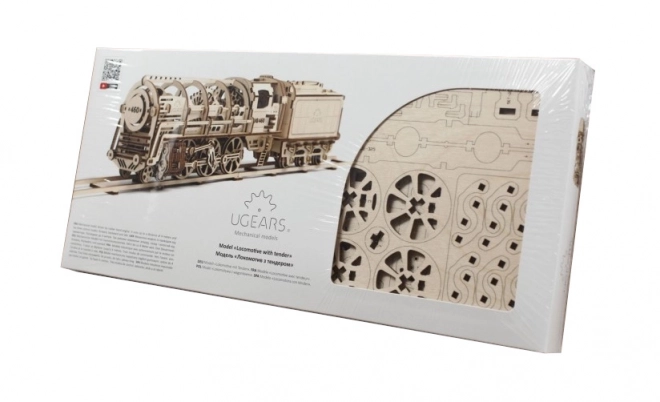 Puzzle meccanico in legno 3D locomotiva a vapore Ugears