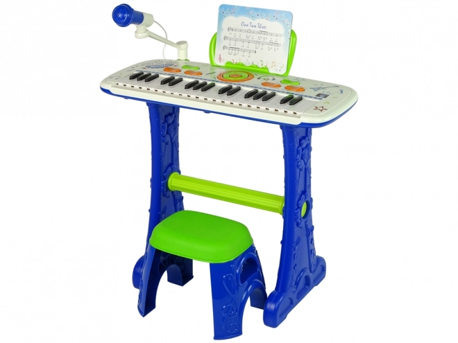 Pianoforte Elettrico per Bambini con Note USB Blu