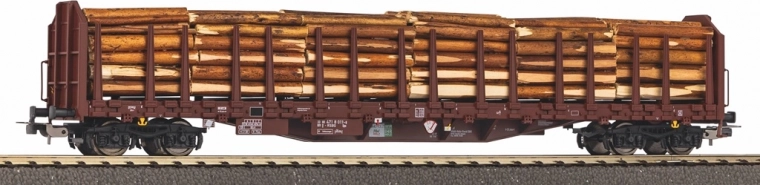 Piko carro pianale con stanti Roos-t642 RSBG con carico di legname H0