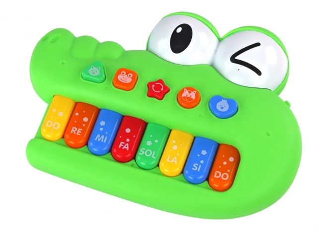 Pianoforte educativo per bambini Coccodrillo Verde