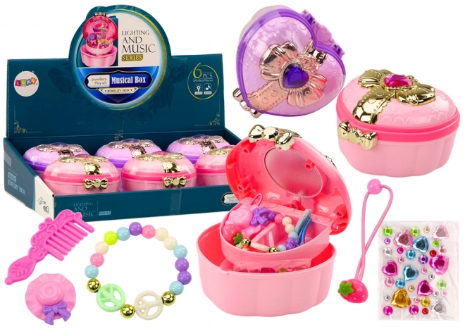 Valigetta a Forma di Cuore per Gioielli con Accessori